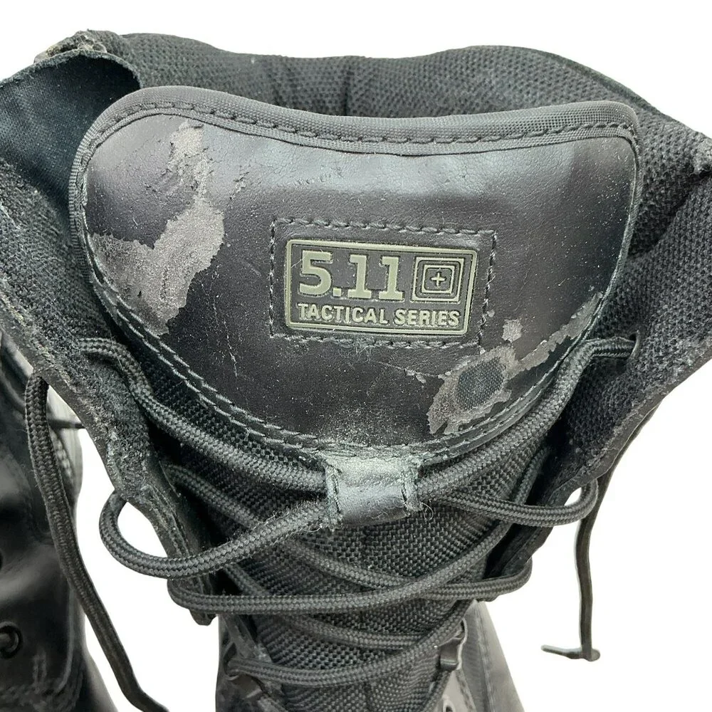 5.11 Tactical Series ATAC 8" Side Zip Combat Boots Mens 13 Leather Nylon Black - Picture 13 of 14